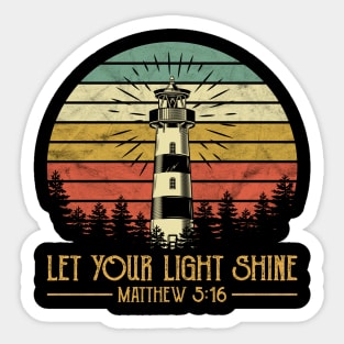 Vintage Christian Let Your Light Shine Sticker